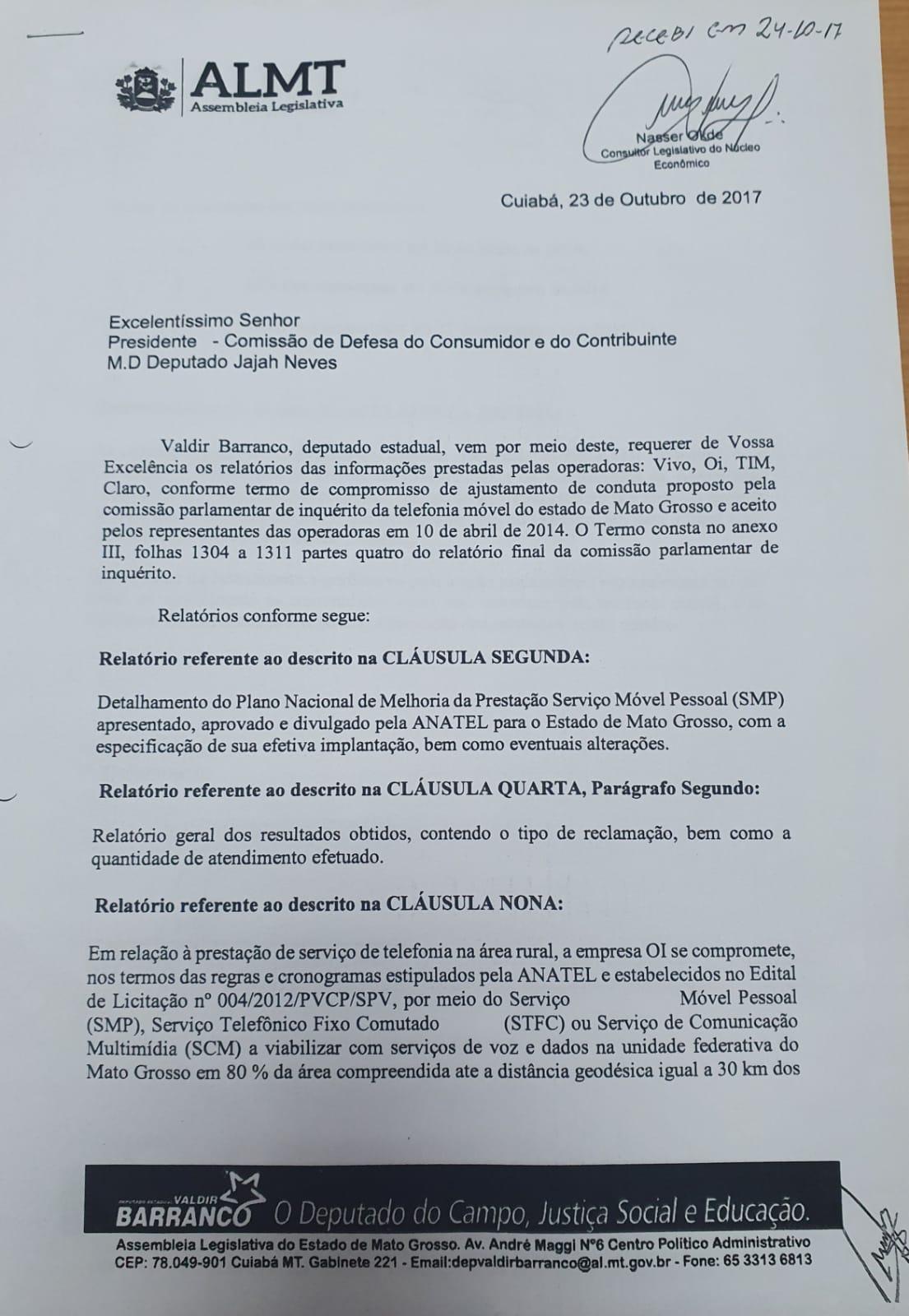 Barranco cobra na tribuna da AL e OI leva leva móvel à Japuranã