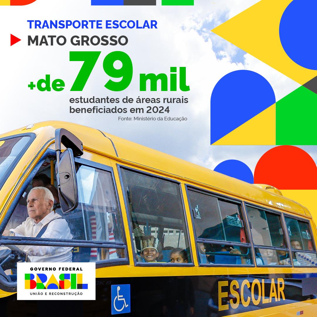 Mato Grosso recebe mais de R$ 14,3 milhões para transporte de estudantes de áreas rurais em 2024